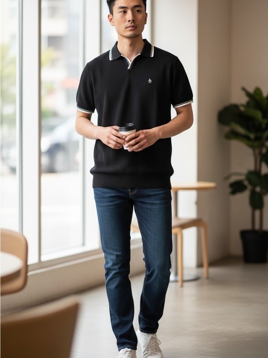 Original Penguin Other - Original Penguin Black Polo with White Trim